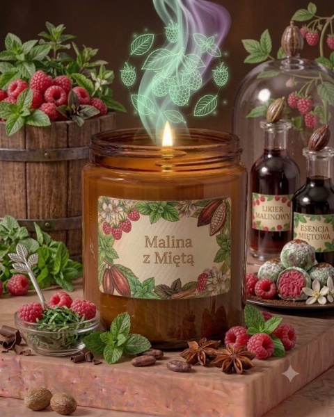 Świeca sojowa - Malina z miętą