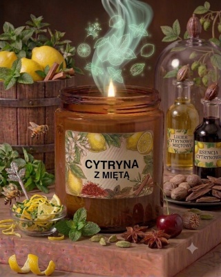 Świeca sojowa - cytryna z miętą